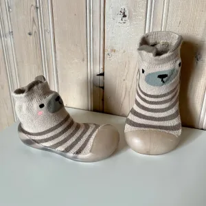 Sock Shoes - Tan Teddy