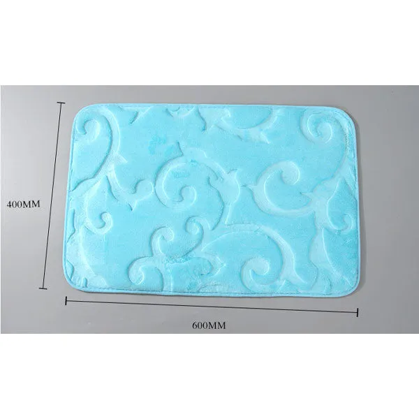 Solid Color Auspicious Cloud Pattern Heat-Pressing Carpet (Blue)