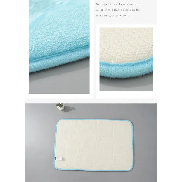 Solid Color Auspicious Cloud Pattern Heat-Pressing Carpet (Blue)