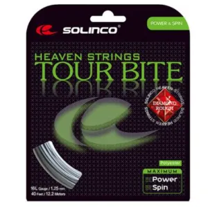 Solinco Tour Bite Diamond Rough 16L/1.25 Tennis String (Silver)