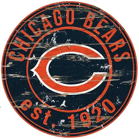 Sport Teams (NFL and NHL)  Distressed Round Wall Sign  Item #3853