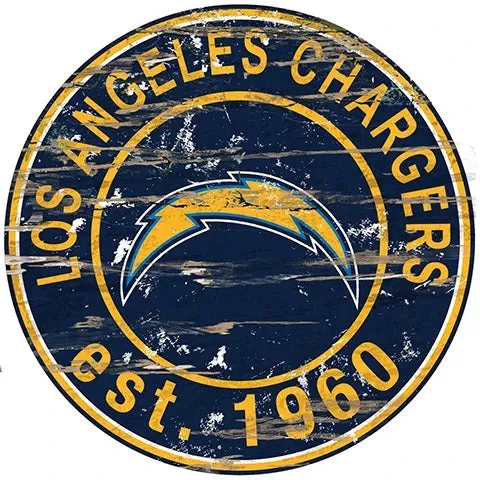 Sport Teams (NFL and NHL)  Distressed Round Wall Sign  Item #3853