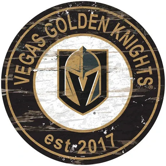 Sport Teams (NFL and NHL)  Distressed Round Wall Sign  Item #3853