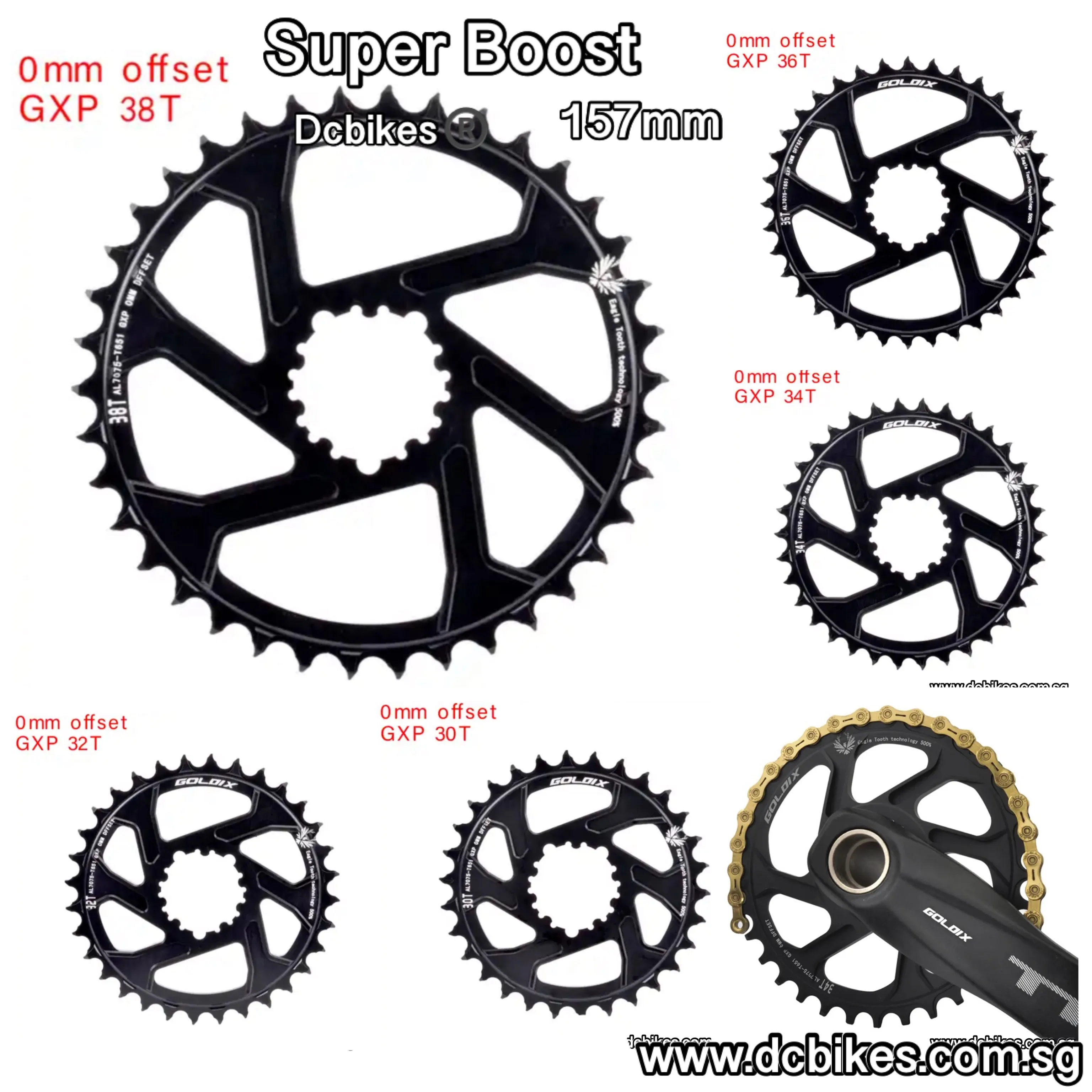 Super Boost 0mm Round Chain Ring For SRAM GXP DUB Crank