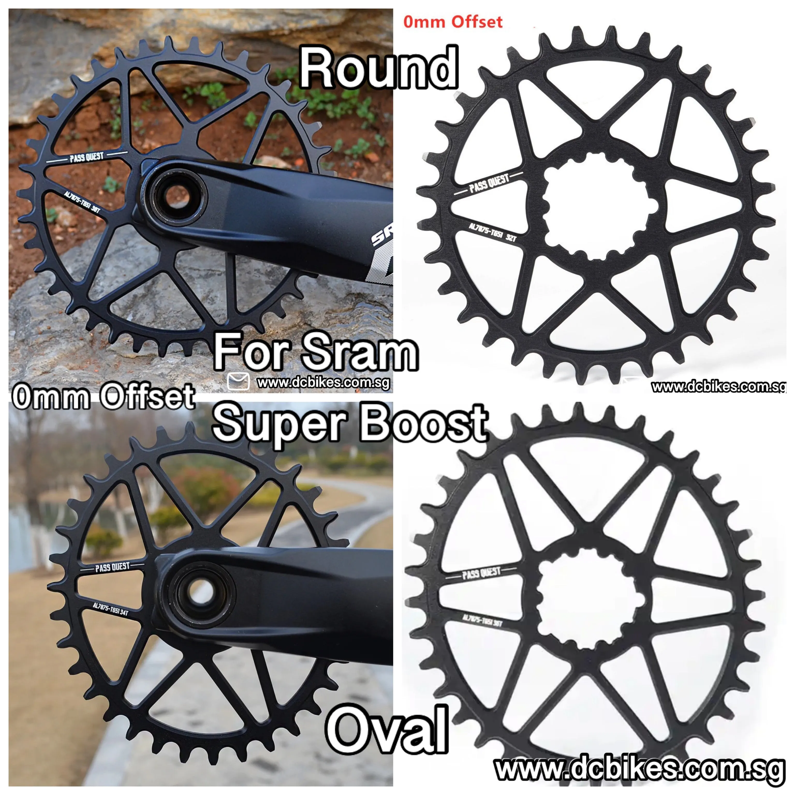 Super Boost 0mm Round Chain Ring For SRAM GXP DUB Crank