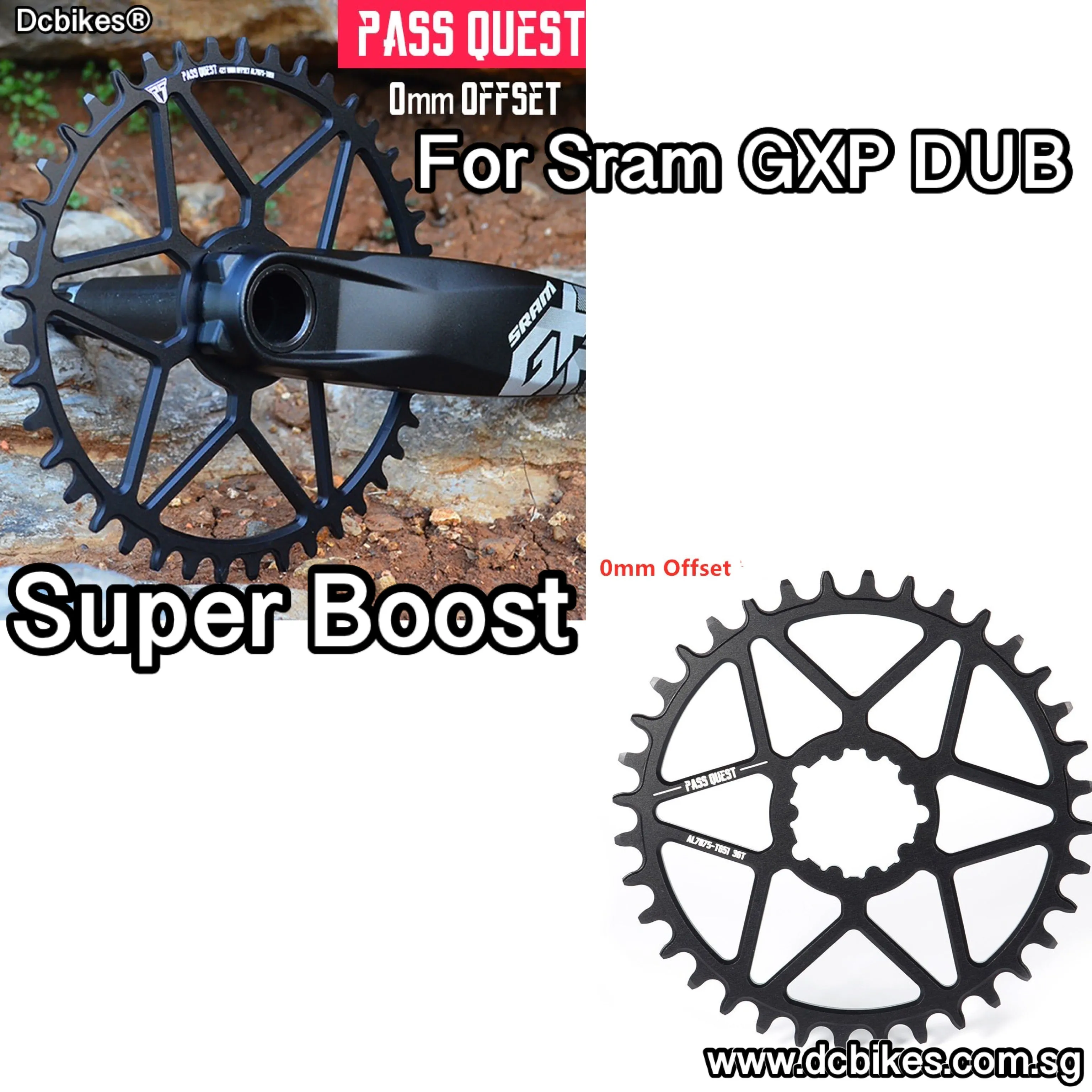 Super Boost 0mm Round Chain Ring For SRAM GXP DUB Crank