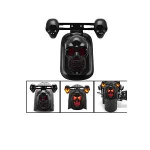 Tail Light and Skull Turn Signal Indicator light (Indicator 4 Pcs) Black