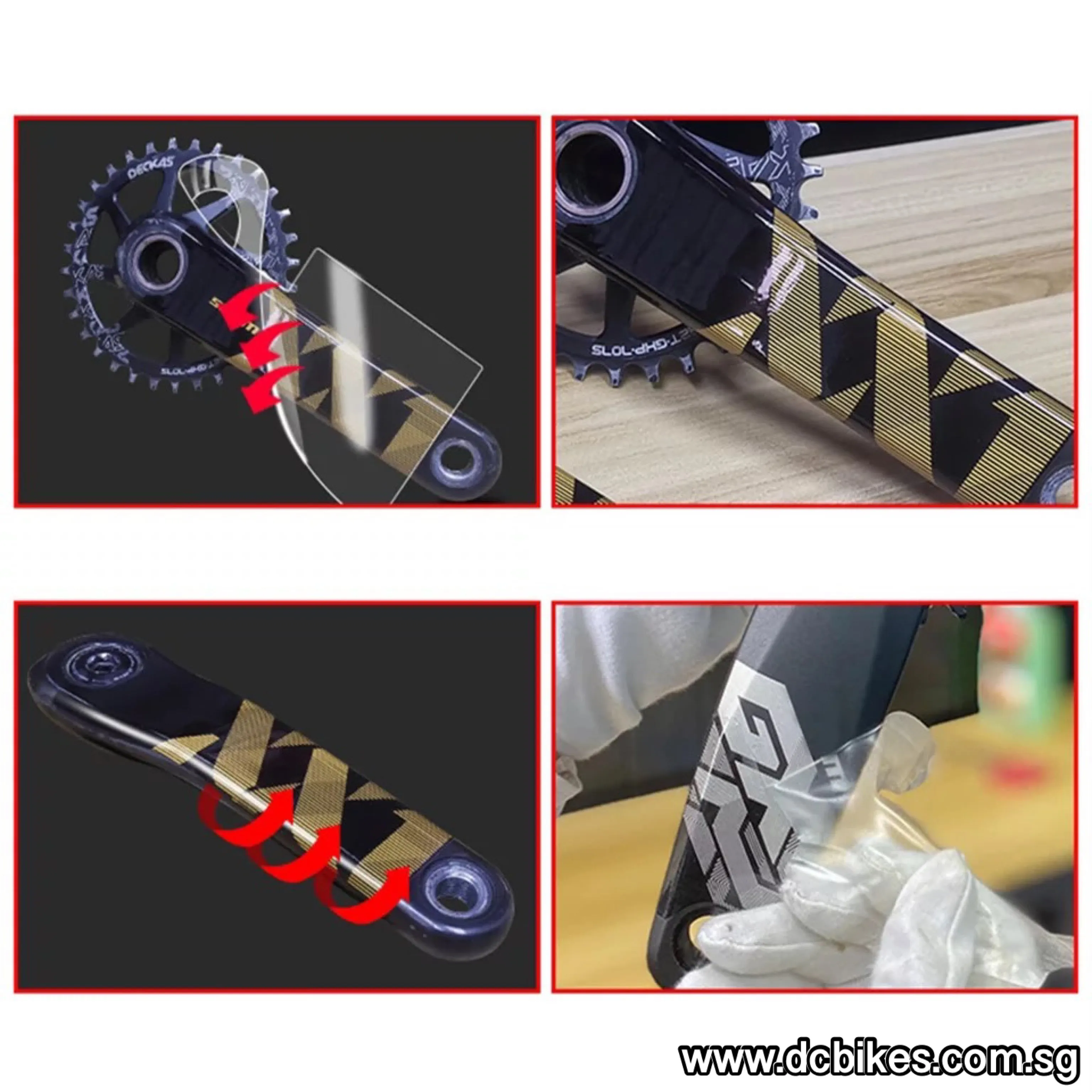 TPU Thin & Clear Crank Arms Decal Gloss Sticker Protection Kit