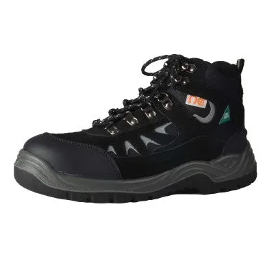 Tuff & Durable� - High Cut Working Shoes with Steel Toe & Plate - Black