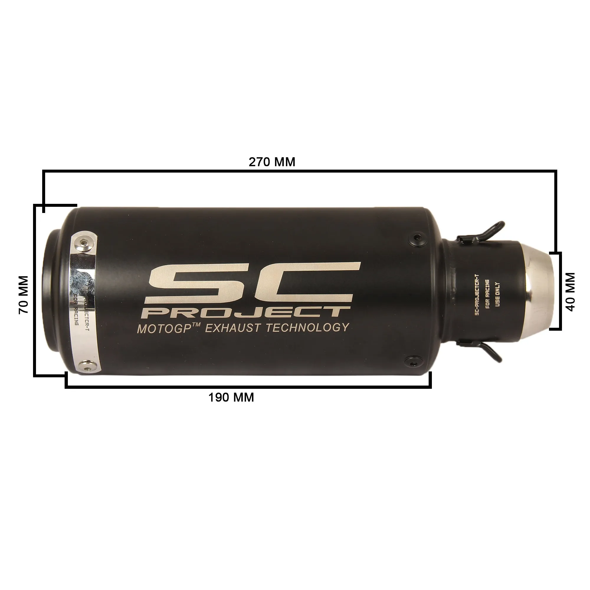 Universal Bike Exhaust Black Straight