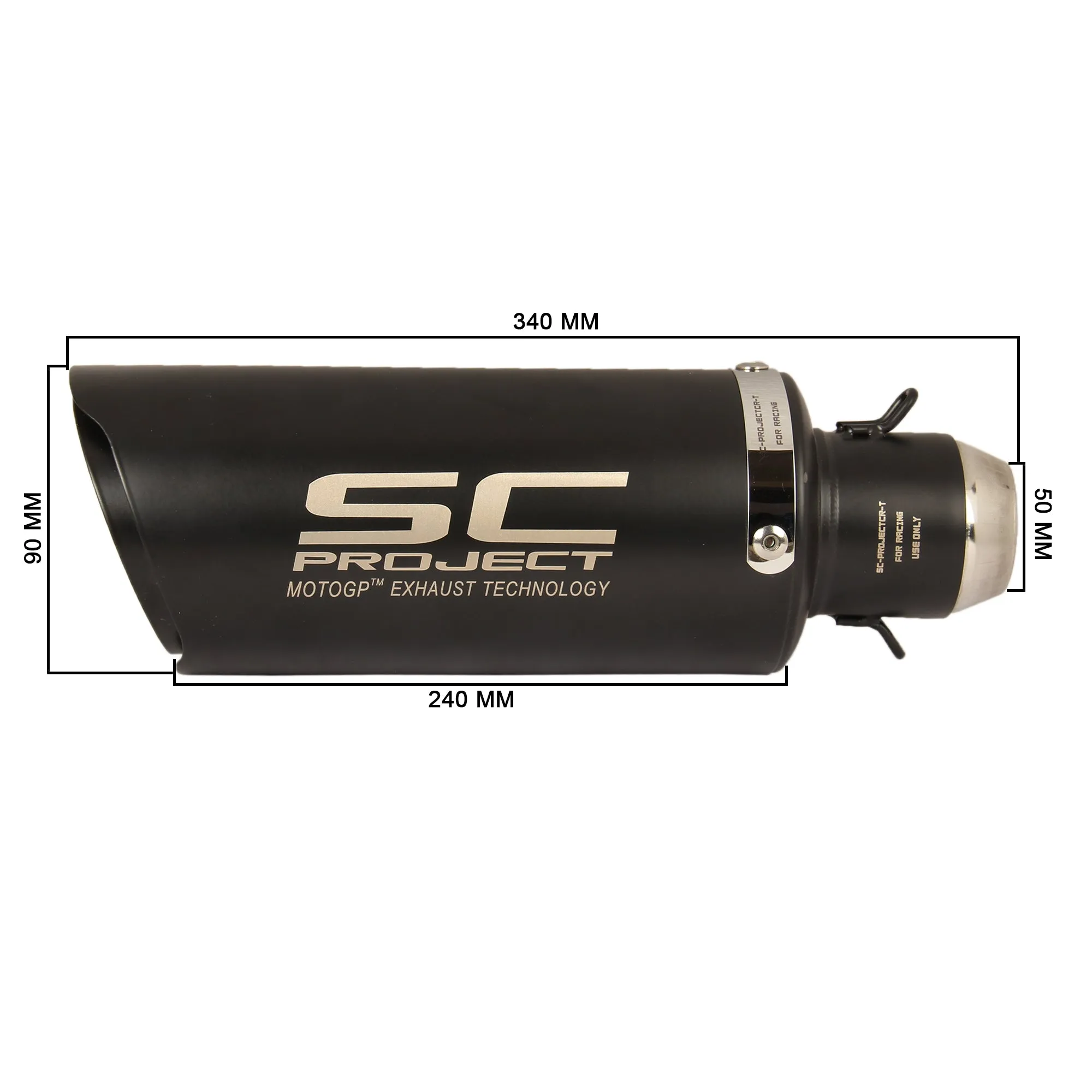 Universal Bike Exhaust Black Straight