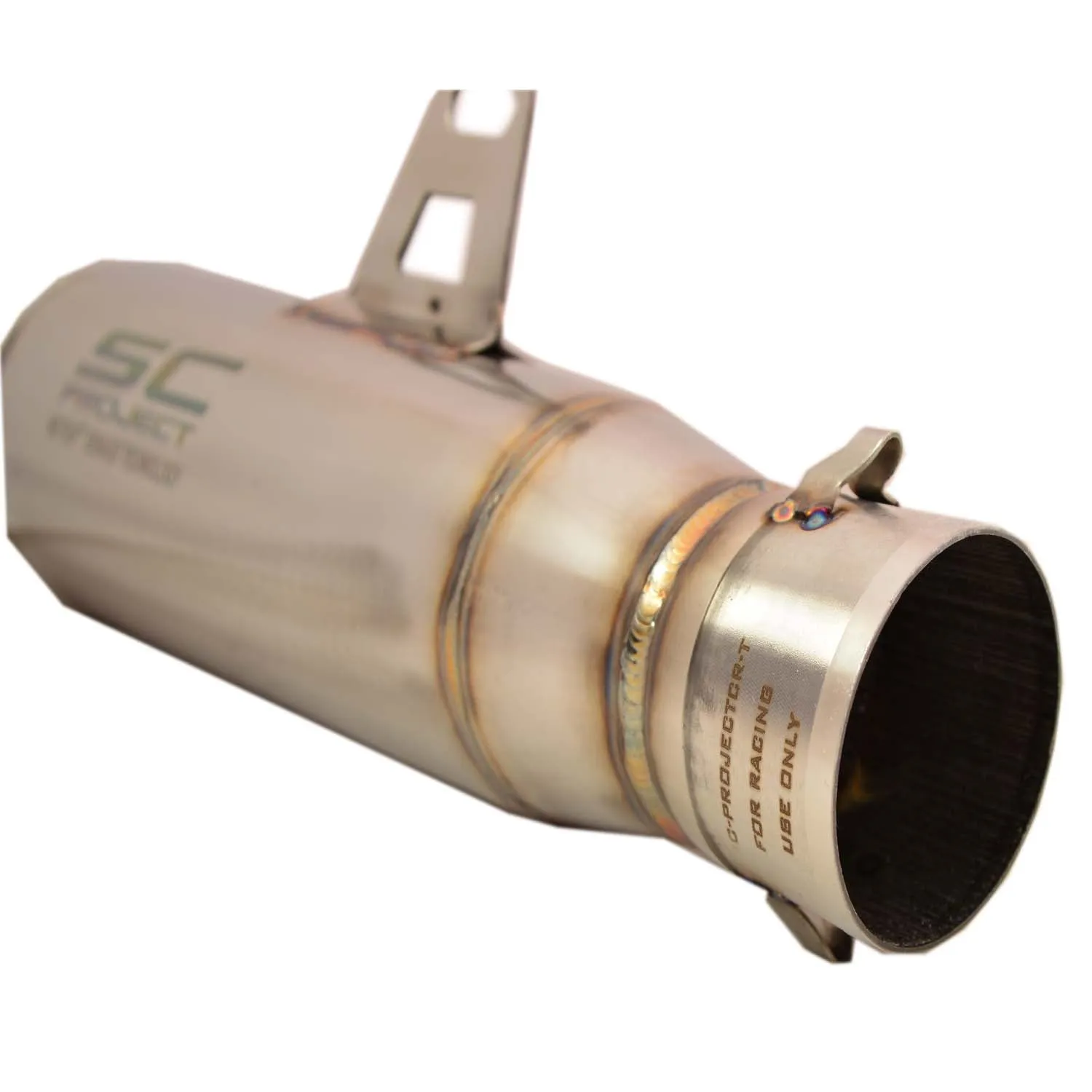 Universal Bike Exhaust Silencer Straight (Silver)