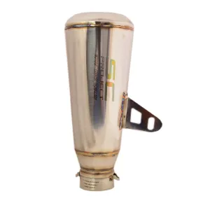 Universal Bike Exhaust Silencer Straight (Silver)