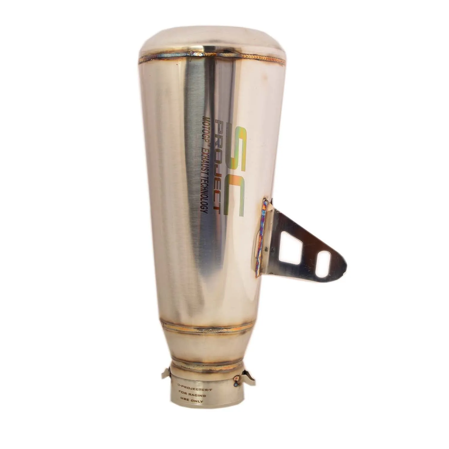 Universal Bike Exhaust Silencer Straight (Silver)