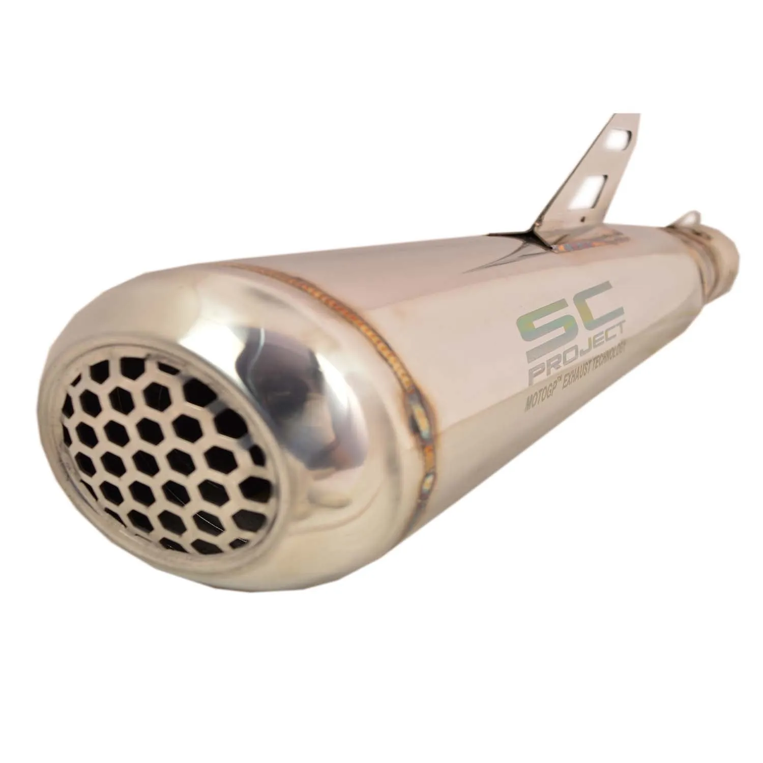 Universal Bike Exhaust Silencer Straight (Silver)