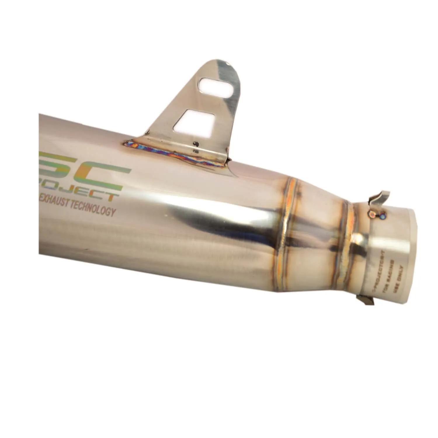 Universal Bike Exhaust Silencer Straight (Silver)