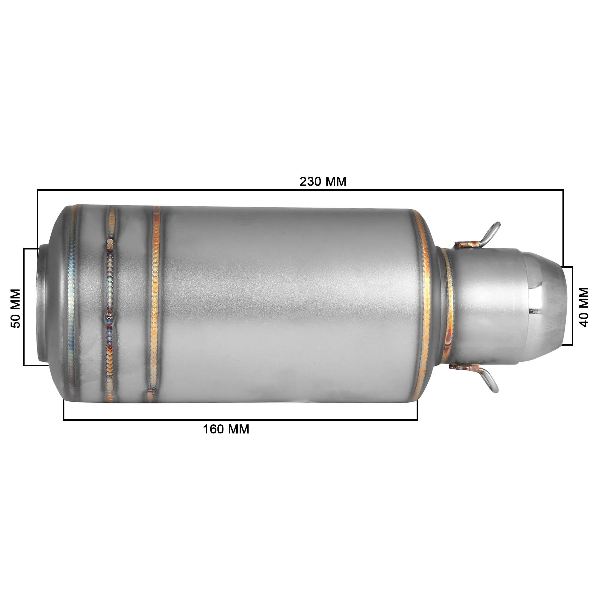 Universal Bike Exhaust Silver
