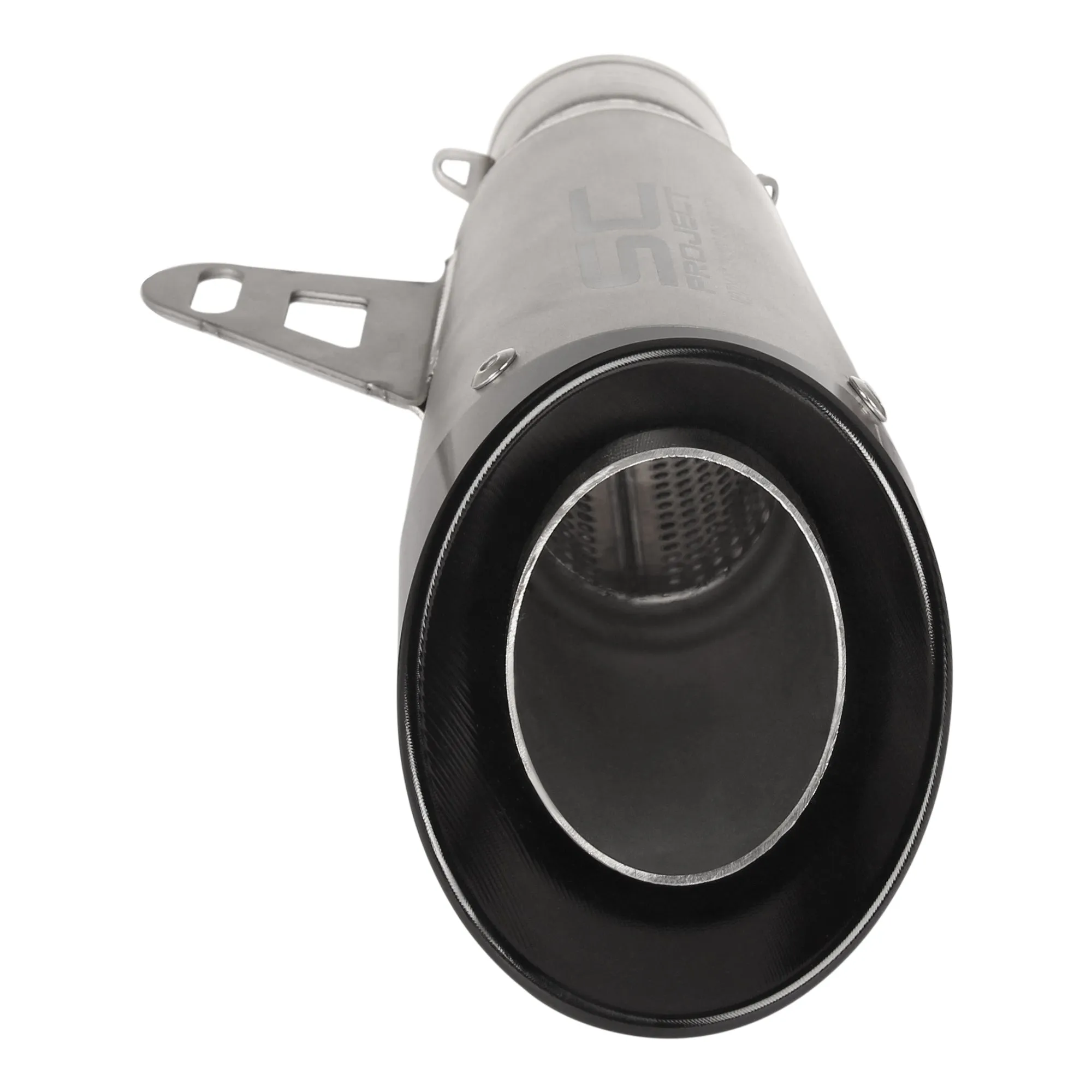 Universal Modify Exhaust Muffler Black /Silver