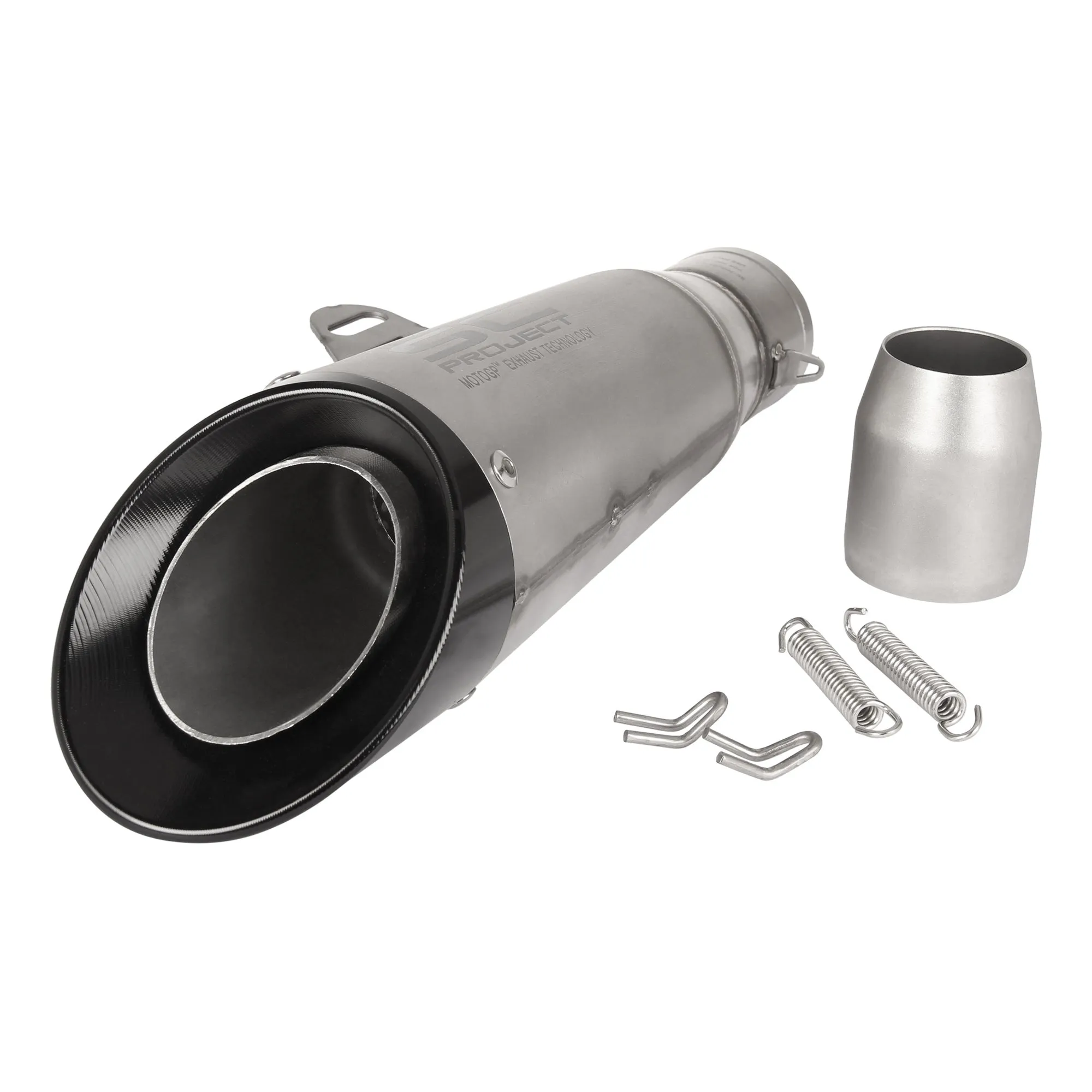 Universal Modify Exhaust Muffler Black /Silver