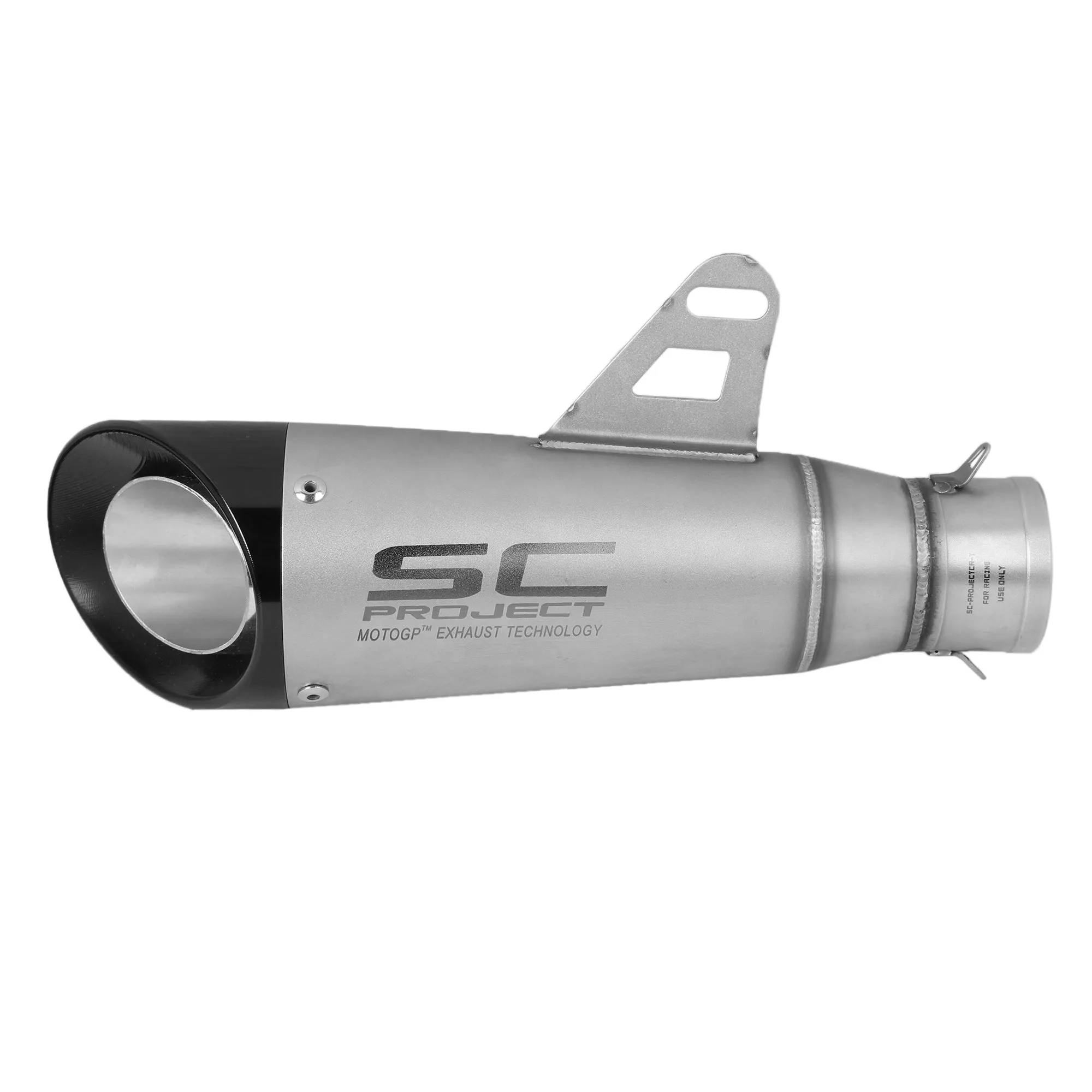 Universal Modify Exhaust Muffler Black /Silver