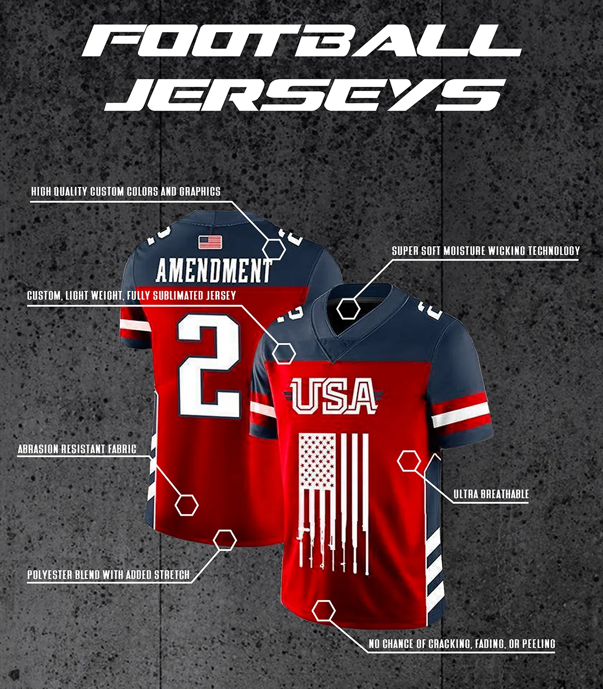 USA 2A Football Jersey