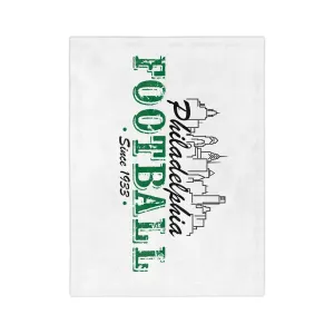 Velveteen Microfiber Phila Football Blanket- White