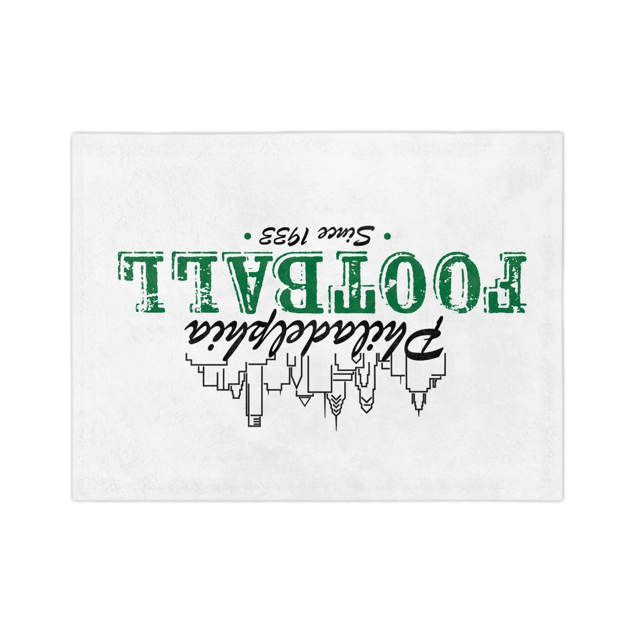 Velveteen Microfiber Phila Football Blanket- White