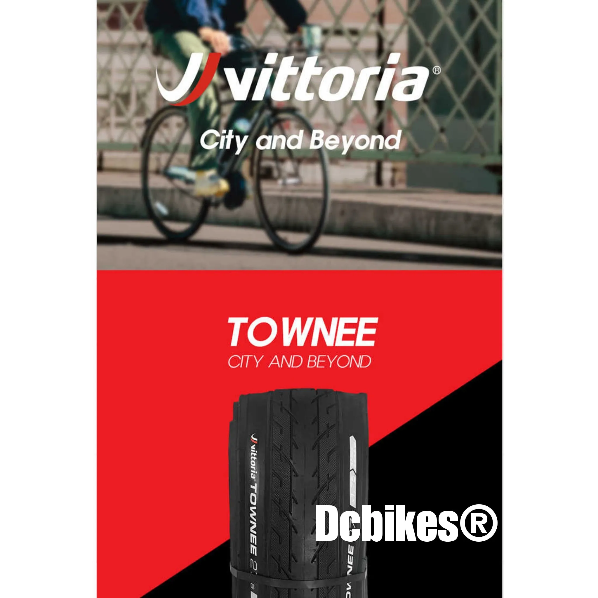 Vittoria 20 X 1.35 | 1.5 Townee Folding Bike Semi Slick City Foldable Tyres (2 Tires)