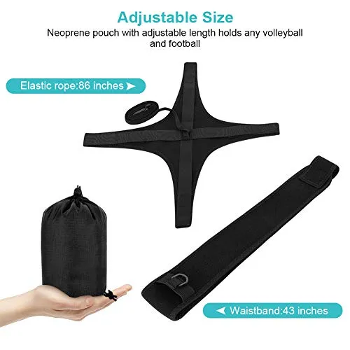 Volleyball Training Equipment Aid, Football Kick Trainer, Adjustable Solo Practice Soccer Volleyball Trainer for Kids Youth Adult, Fits Size 3, 4, 5