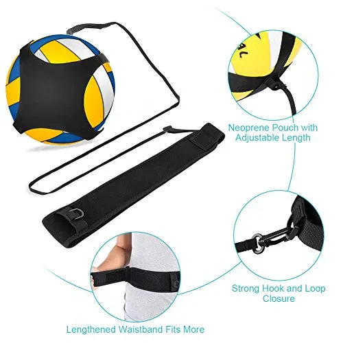 Volleyball Training Equipment Aid, Football Kick Trainer, Adjustable Solo Practice Soccer Volleyball Trainer for Kids Youth Adult, Fits Size 3, 4, 5