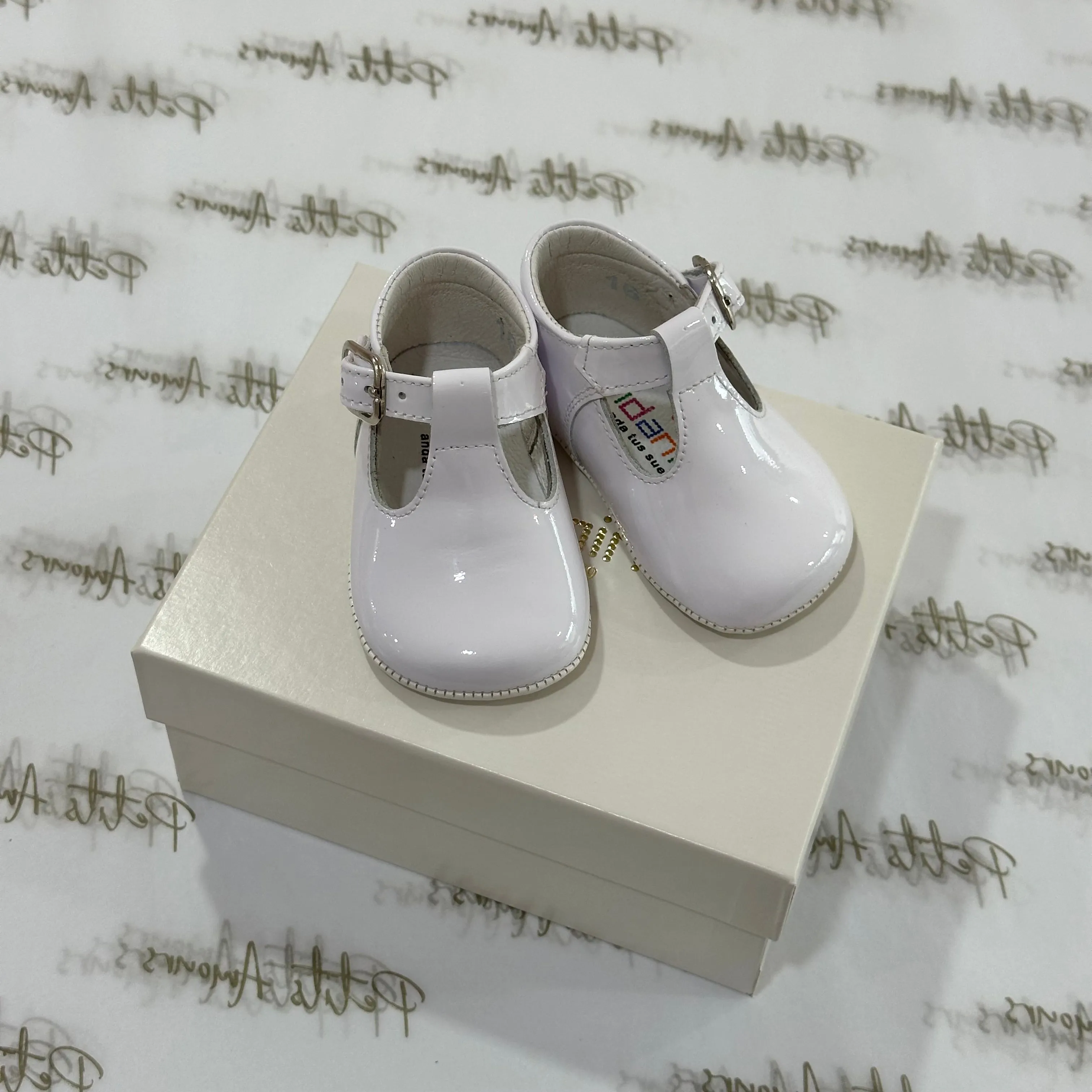 White Patent Pram Shoes