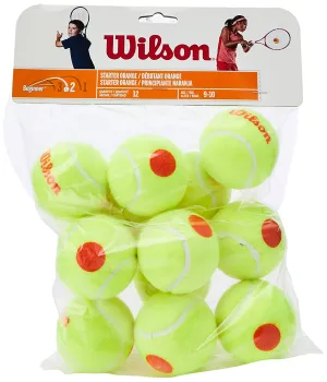 WILSON STARTED ORANGE BALL 12/PACK