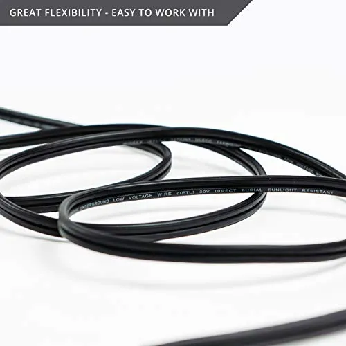 Wirefy 12/2 Low Voltage Landscape Lighting Wire - Outdoor Direct Burial - 12-Gauge 2-Conductor 250 Feet