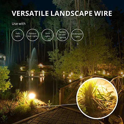 Wirefy 12/2 Low Voltage Landscape Lighting Wire - Outdoor Direct Burial - 12-Gauge 2-Conductor 250 Feet