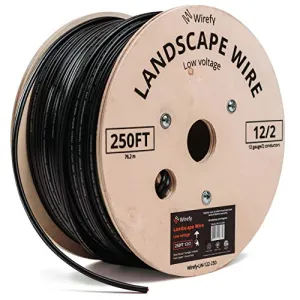 Wirefy 12/2 Low Voltage Landscape Lighting Wire - Outdoor Direct Burial - 12-Gauge 2-Conductor 250 Feet