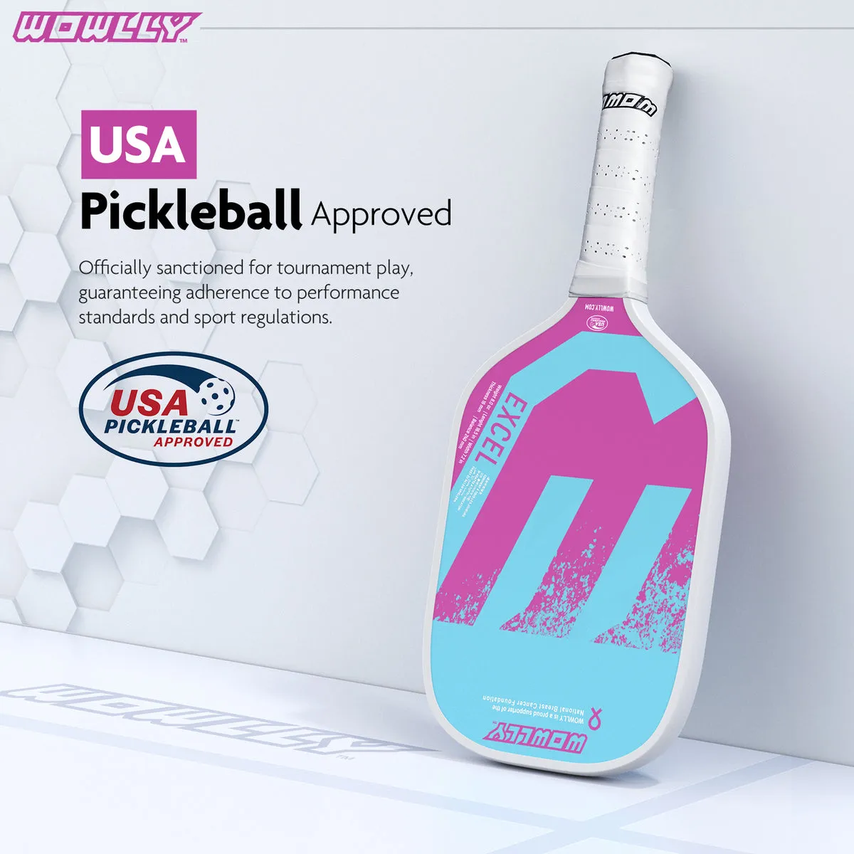 Wowlly Excel Pickleball Paddle (Light Blue & Pink)