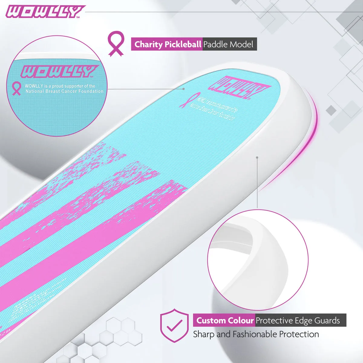 Wowlly Excel Pickleball Paddle (Light Blue & Pink)