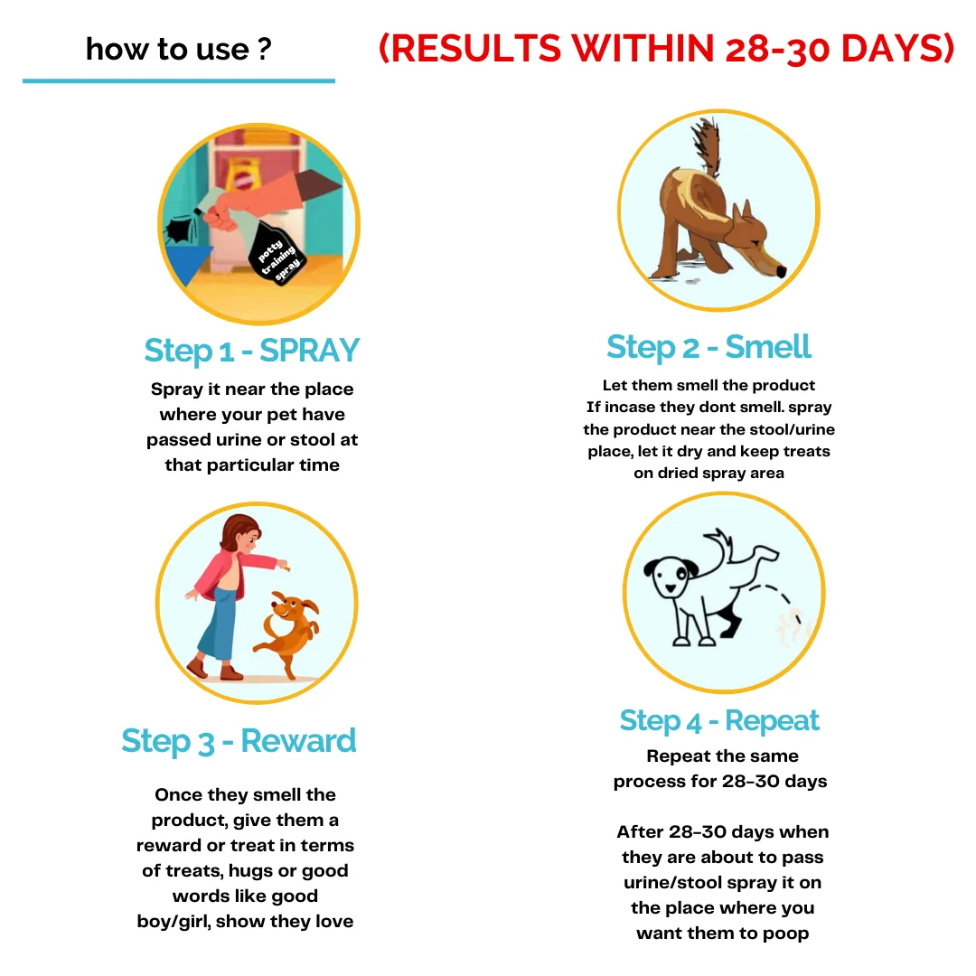 ZOIVANE Dog Potty Training Spray for Dogs, Cats, Puppy, Kitten 200ml | Indoor Use | No More Marking | Effective Training Aid for Puppies | Dogs & Cats Poop Spray| Training process may take upto 28-30 days to get potty/urine trained